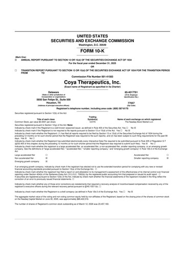 Thumbnail Coya Therapeutics 10-K Annual Report 2025
