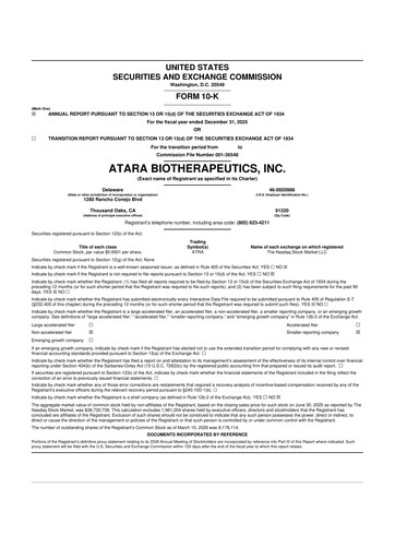 Thumbnail Atara Biotherapeutics 10-K Annual Report 2025