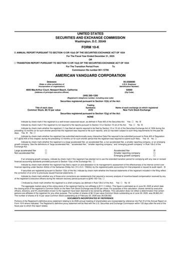Miniature American Vanguard 10-K Rapport annuel 2025