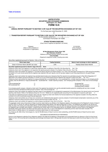Miniature Ethos Technologies 10-K Rapport annuel 2025