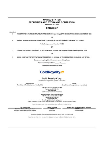 Thumbnail Gold Royalty Corp 20-F Annual Report 2025