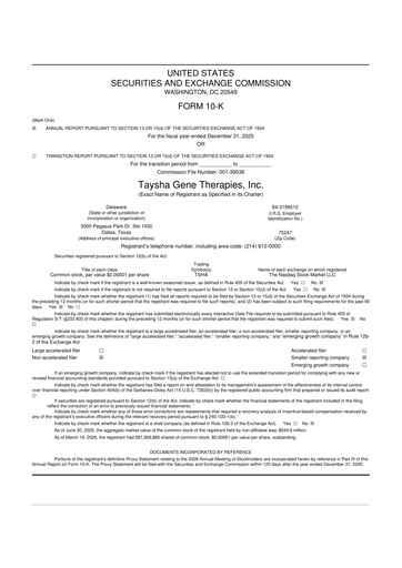 Thumbnail Taysha Gene Therapies 10-K Annual Report 2025