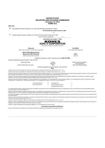 Thumbnail Kohl's
 10-K Annual Report 2025