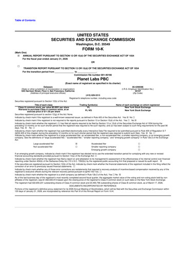 Thumbnail Planet Labs 10-K Annual Report 2026