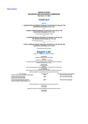 Thumbnail AEGON
 20-F Annual Report 2025