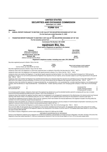 Thumbnail Upstream Bio 10-K Annual Report 2025