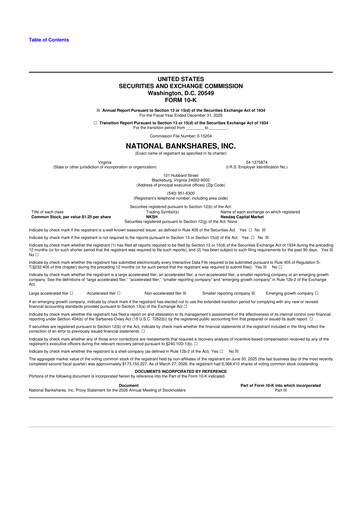 Thumbnail National Bankshares 10-K Annual Report 2025