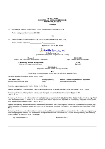 Thumbnail Avidia Bancorp 10-K Annual Report 2025