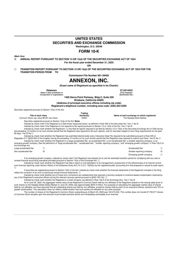 Thumbnail Annexon 10-K Annual Report 2025