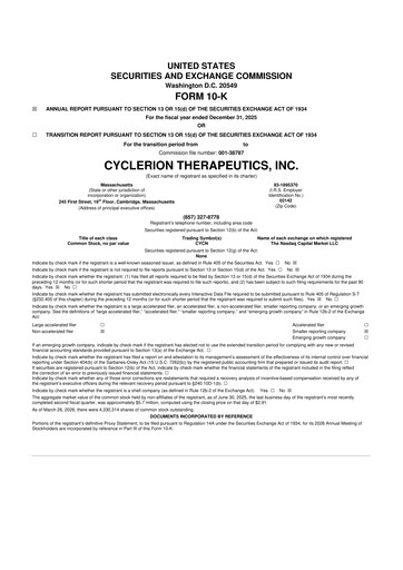 Thumbnail Cyclerion Therapeutics
 10-K Annual Report 2025