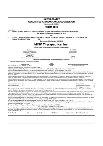 Thumbnail MiNK Therapeutics 10-K Annual Report 2025