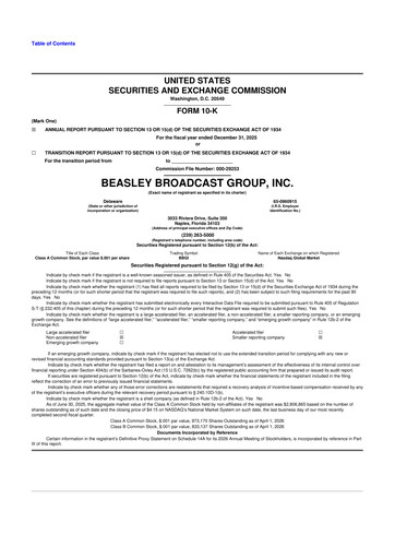 Thumbnail Beasley Broadcast Group
 10-K Annual Report 