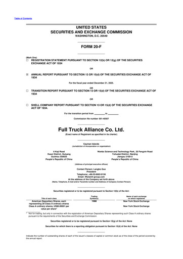 Thumbnail Full Truck Alliance 20-F Annual Report 