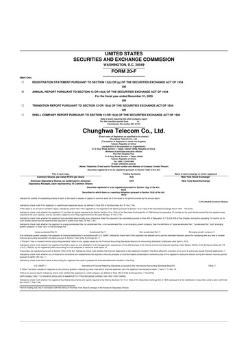 Thumbnail Chunghwa Telecom 20-F Annual Report 