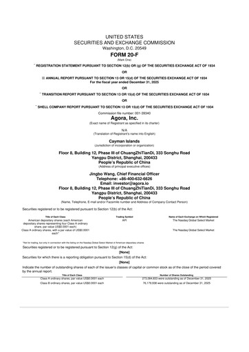 Miniature Agora, Inc. 20-F Rapport annuel 