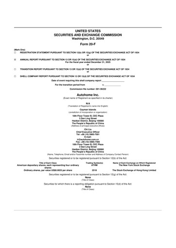 Vorschaubild Autohome 20-F Jahresbericht 