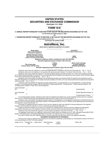 Miniature AstroNova, Inc. 10-K Rapport annuel 2026