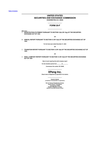 Miniature XPeng 20-F Rapport annuel 