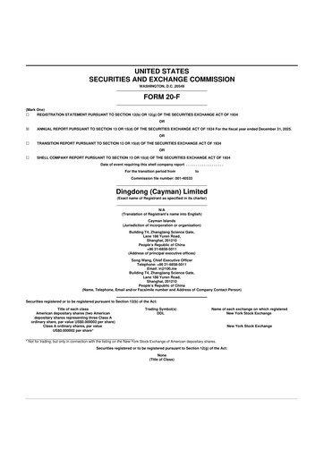 Thumbnail Dingdong Maicai 20-F Annual Report 2025
