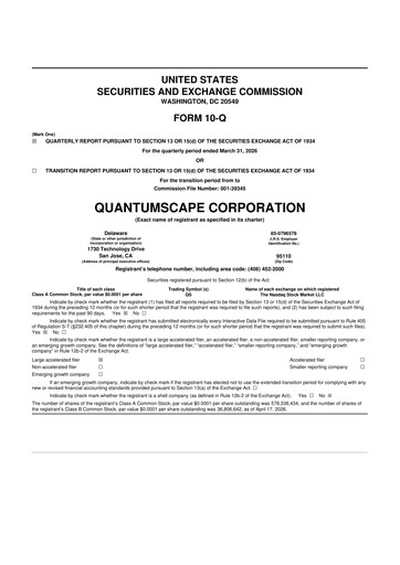 Thumbnail QuantumScape 10-Q Quarterly Report FY 