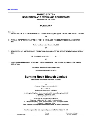 Thumbnail Burning Rock Biotech 20-F Annual Report 