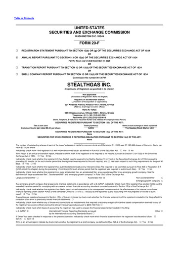 Thumbnail StealthGas 20-F Annual Report 