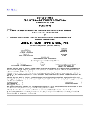 Thumbnail John B. Sanfilippo & Son 10-Q Quarterly Report FY2026 