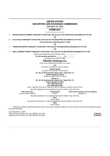 Thumbnail OBOOK Holdings Inc. (OwlTing) 20-F Annual Report 2025