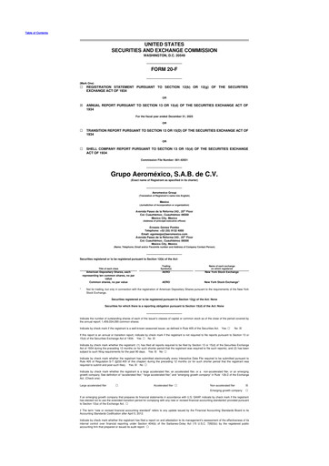 Miniature Grupo Aeromexico 20-F Rapport annuel 