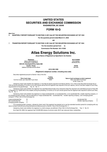 Vorschaubild Atlas Energy Solutions 10-Q Quartalsbericht  