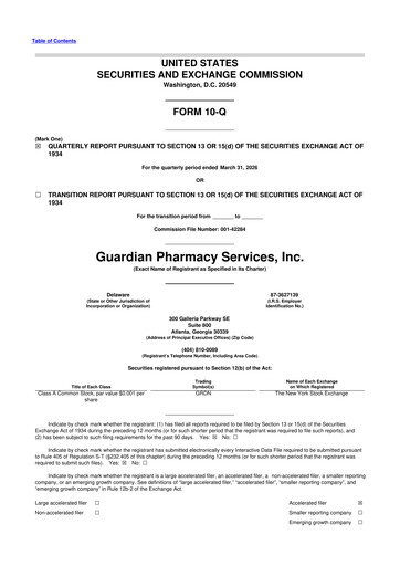 Vorschaubild Guardian Pharmacy Services 10-Q Quartalsbericht 2026 