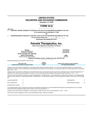 Vorschaubild Palvella Therapeutics 10-Q Quartalsbericht  