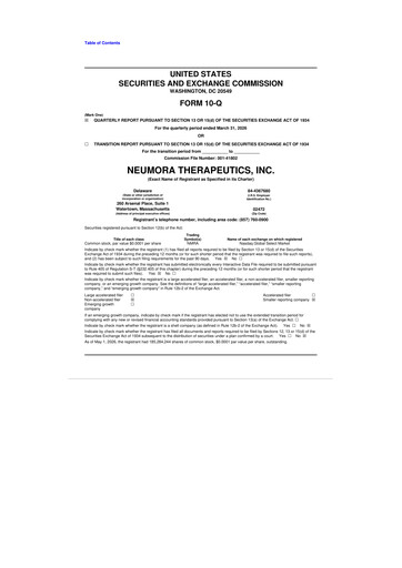 Miniature Neumora Therapeutics 10-Q Rapport trimestriel  