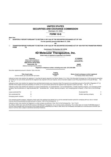 Thumbnail 4D Molecular Therapeutics 10-Q Quarterly Report FY 