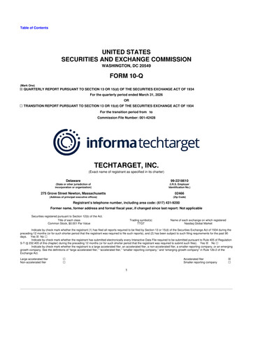 Thumbnail TechTarget 10-Q Quarterly Report FY 