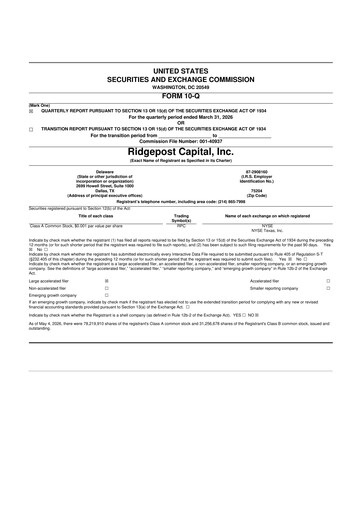 Thumbnail P10 10-Q Quarterly Report FY 