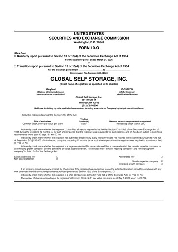 Thumbnail Global Self Storage 10-Q Quarterly Report FY2026 