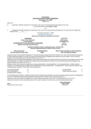 Miniature ManpowerGroup 10-Q Rapport trimestriel 2026 
