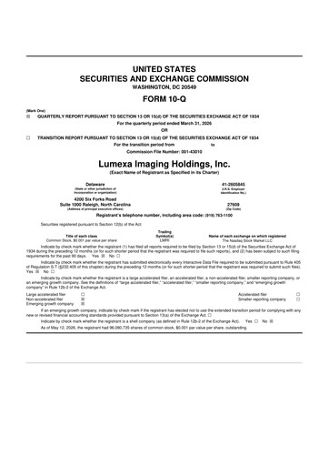 Thumbnail Lumexa Imaging 10-Q Quarterly Report FY 