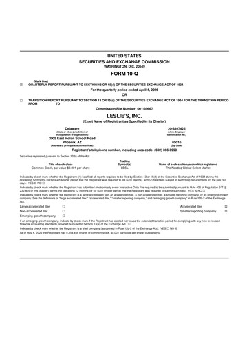 Thumbnail Leslie's 10-Q Quarterly Report FY 