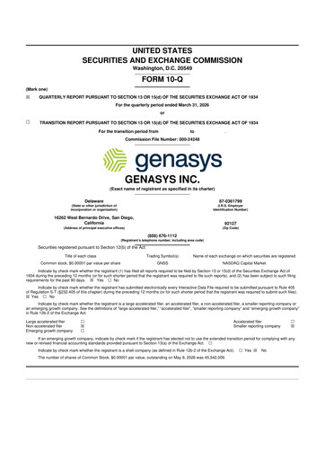 Thumbnail Genasys 10-Q Quarterly Report FY 
