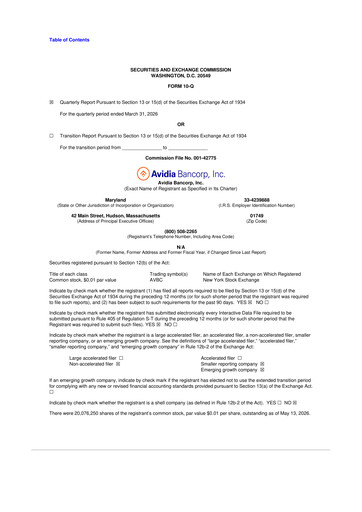 Vorschaubild Avidia Bancorp 10-Q Quartalsbericht 2026 