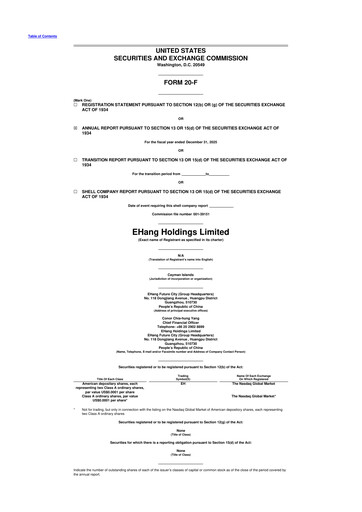 Thumbnail EHang Holdings 20-F Annual Report 