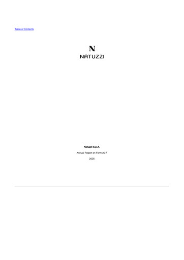 Thumbnail Natuzzi 20-F Annual Report 