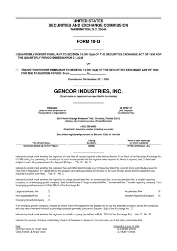 Thumbnail Gencor Industries
 10-Q Quarterly Report FY2026 