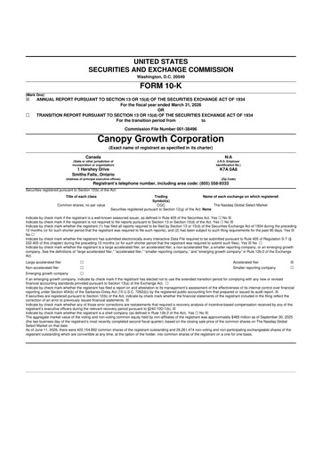 Thumbnail Canopy Growth 10-K Annual Report 2026