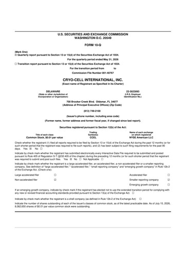 Thumbnail Cryo-Cell International 10-Q Quarterly Report FY2026 