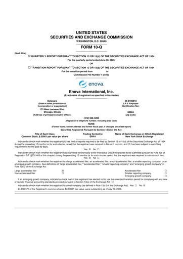 Vorschaubild Enova International
 10-Q Quartalsbericht 2026 