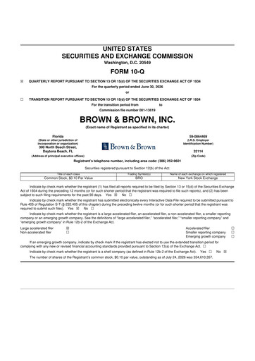 Thumbnail Brown & Brown
 10-Q Quarterly Report FY2026 