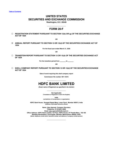 Thumbnail HDFC Bank 20-F Annual Report 2026